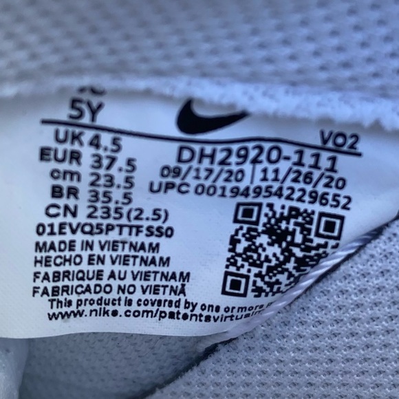 Nike Air Force 1 Triple White DH2920-111 Youth Size 5Y  Shoes Costume Made - Picture 6 of 10